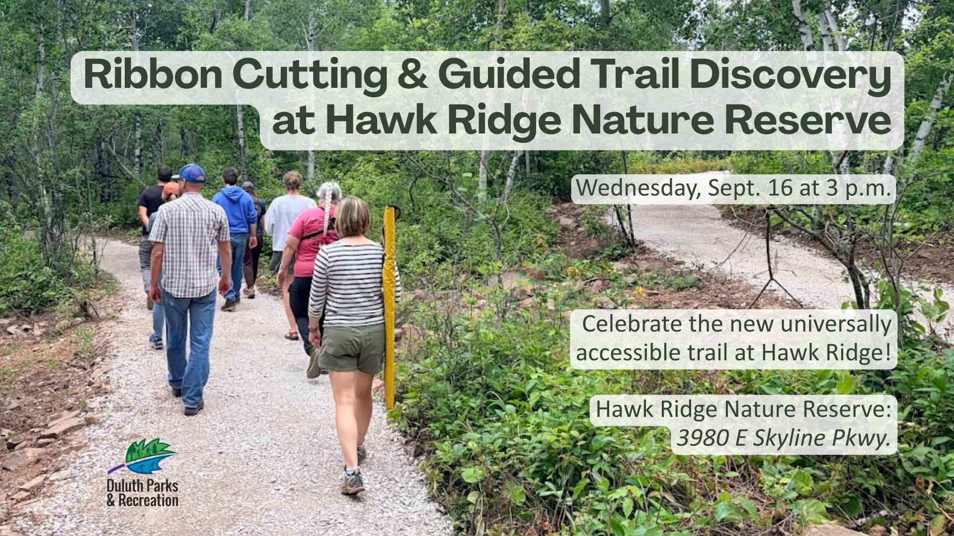 Ribbon Cutting & Guided Trail Discovery at Hawk Ridge Nature Reserve
