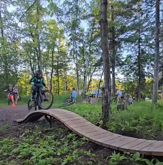 Spirit Mtn bike skills feature