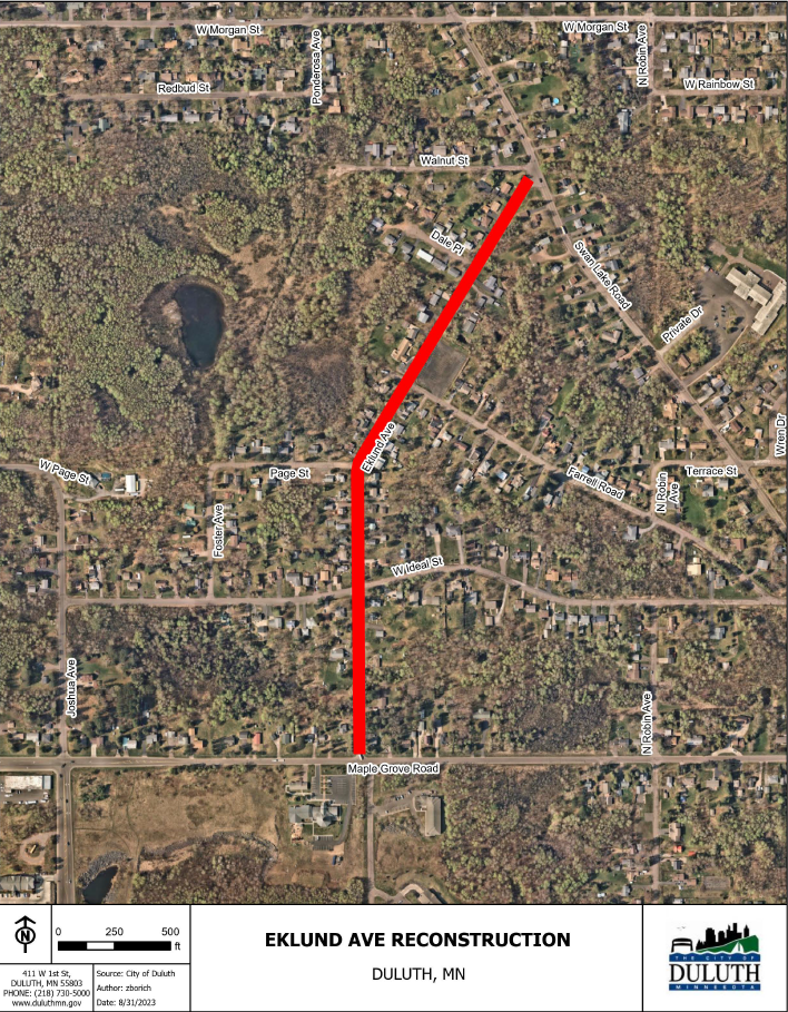 Eklund Avenue Reconstruction Project Area