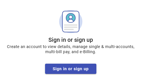 Sign in or Sign Up Screen of the Utility Access Portal