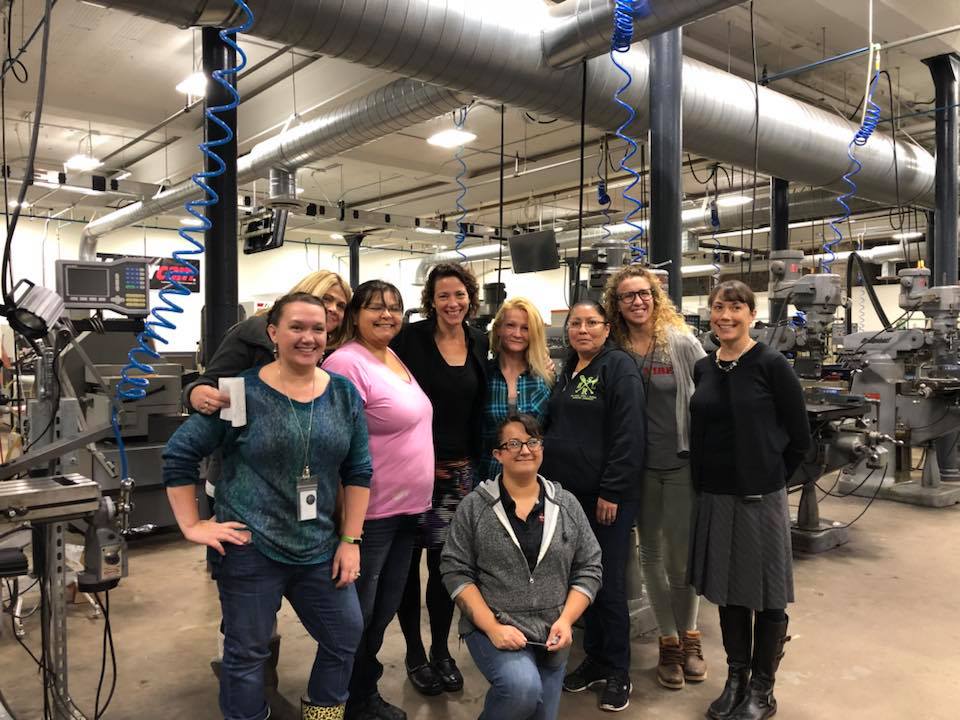 Mayor's tour of Women in Machining Class at Lake Superior College downtown campus