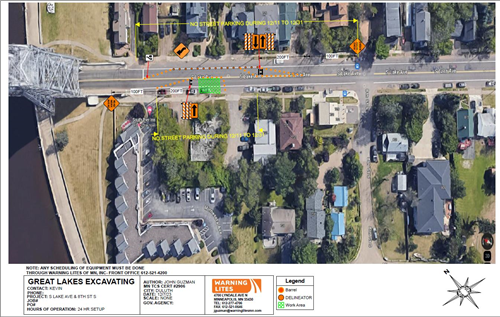 Map of temporary no parking zones