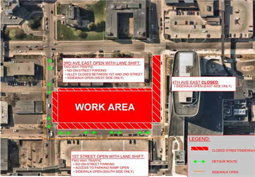 medical district ramp project detour map