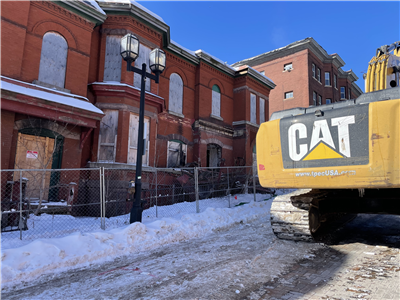 Contractor machinery arrives at site