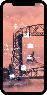 a screenshot of the City of Duluth mobile app home page