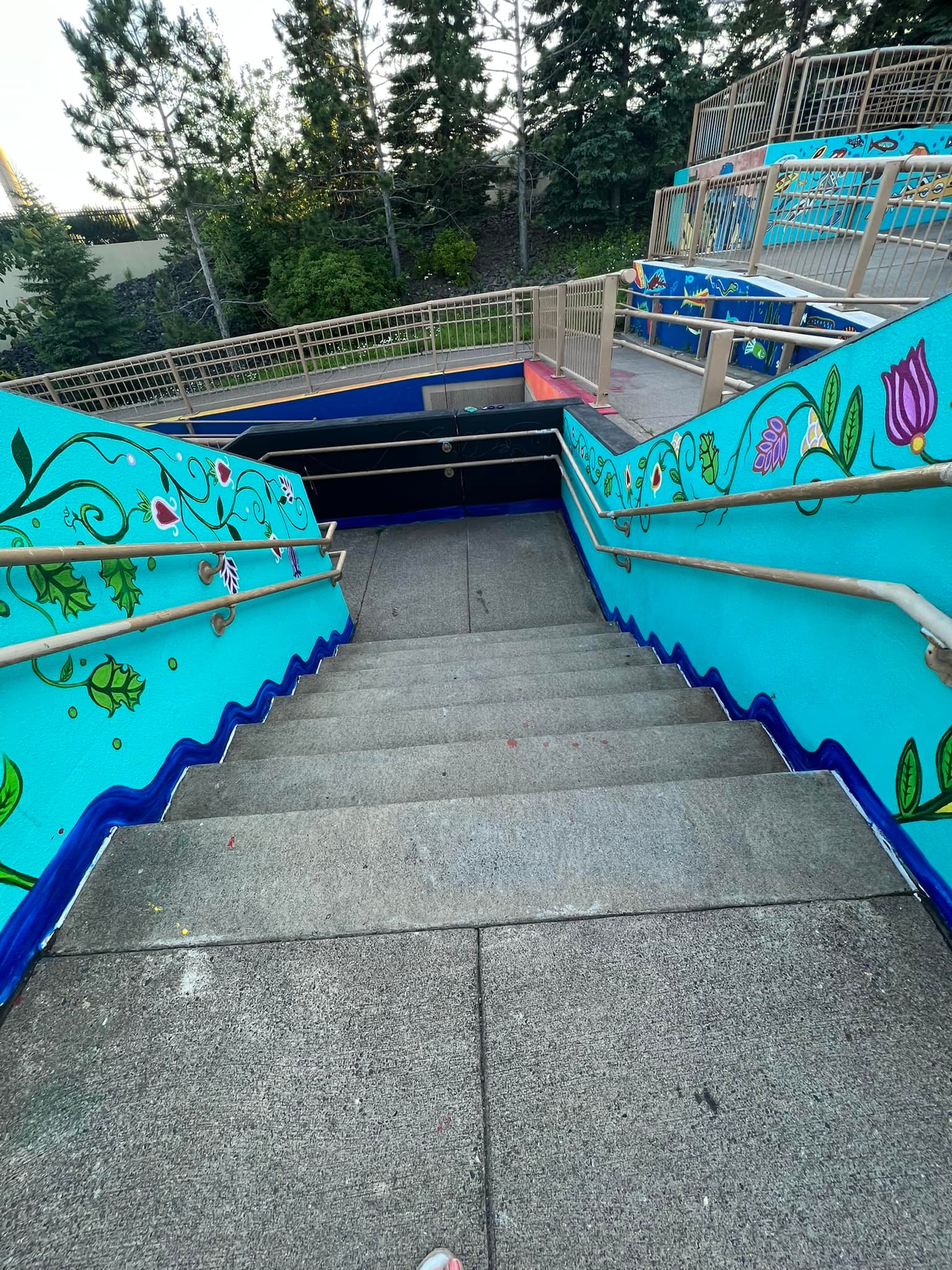 mural in progress--steps