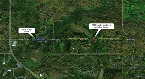 Norton Road closure map