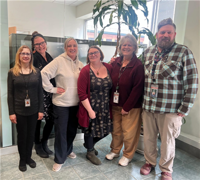 (L to R) June Carter, Stephanie Randby, Holly Smith, Cole Maki, Penny Godden, Brian Freseman
