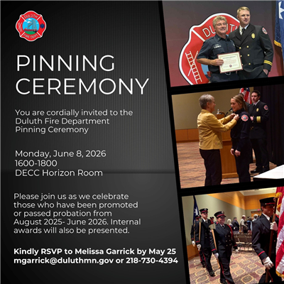 An invitation to the DFD Pinning Ceremony