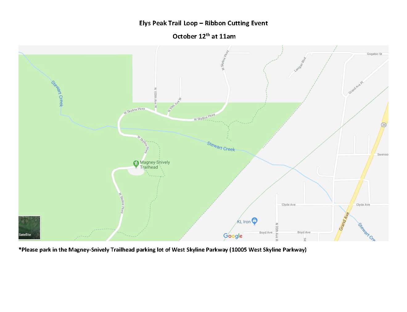 Ely's Peak Trail - Event Map 