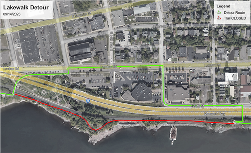 Map of Lakewalk Detour