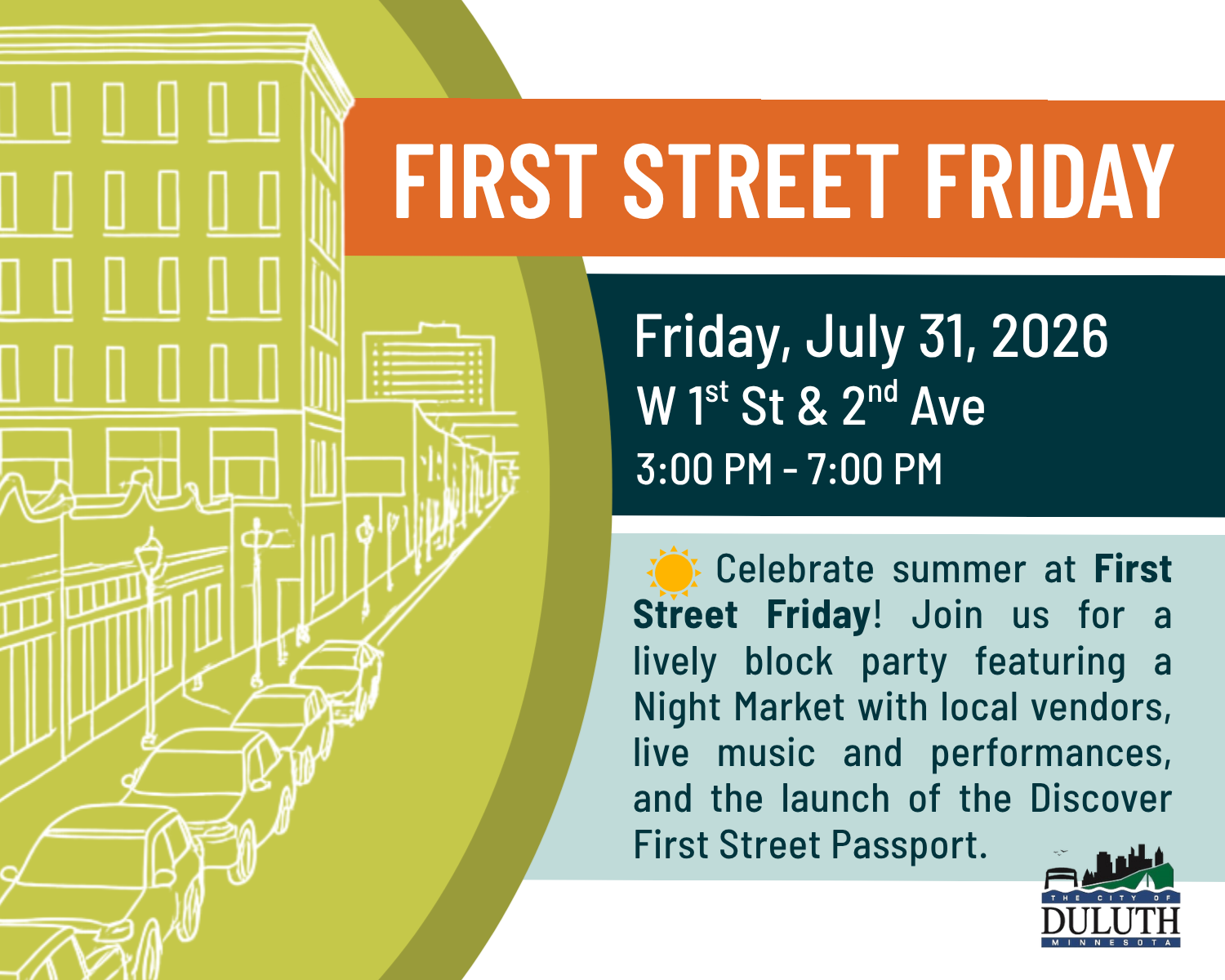First Street Friday 7.31.26 Post Graphic